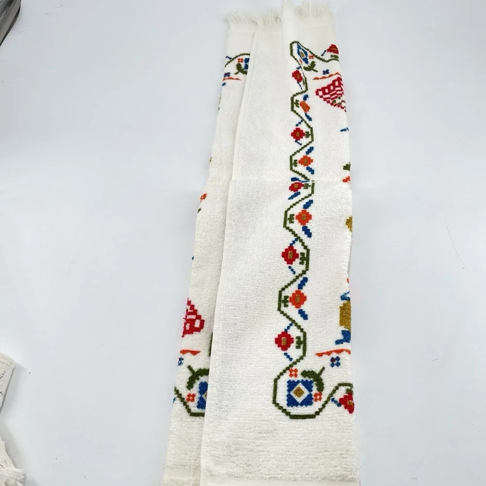 VTG 1970 Excello Kitchen Towel Colonial Kitchen Americano Women Cast‎ Iron Stove